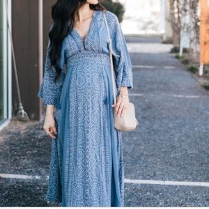 Modern kimono blue dress 4